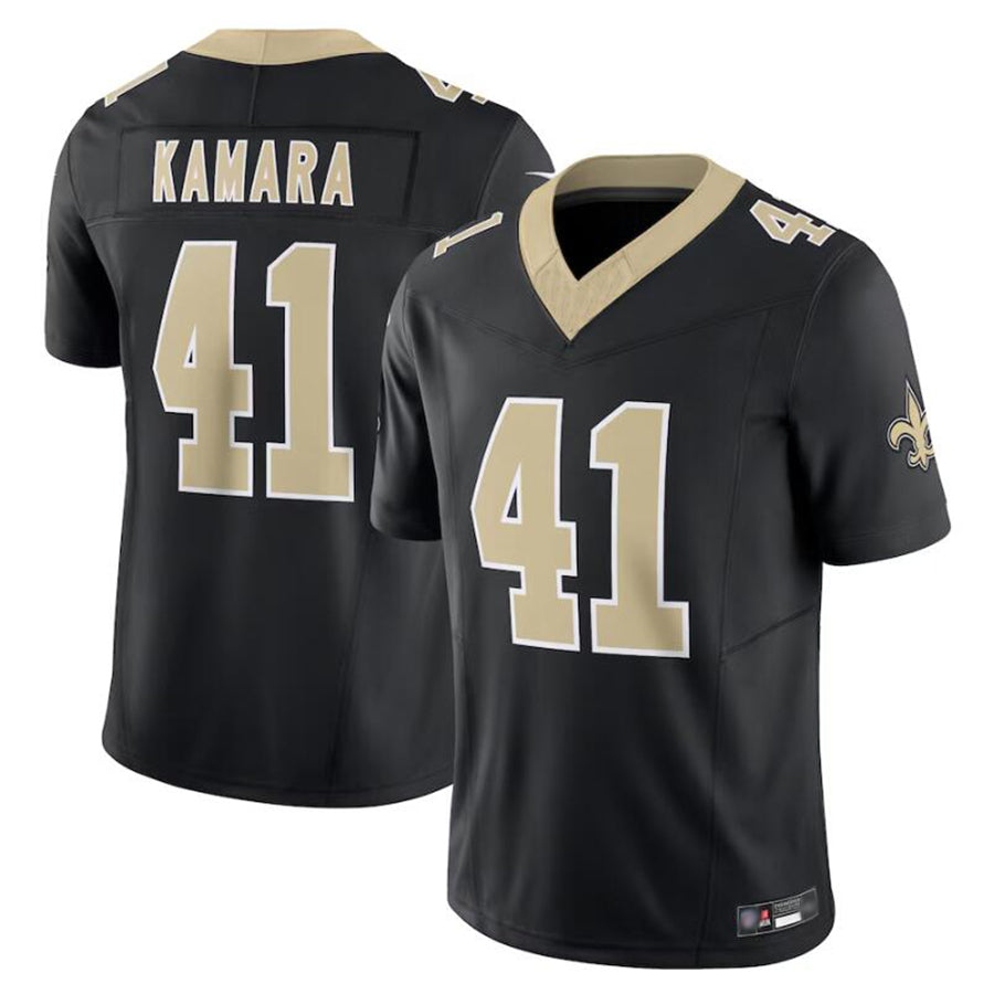 STECN NO.Saints #41 Alvin Kamara Player Black Black Vapor F.U.S.E. Limited Stitched Jerseys