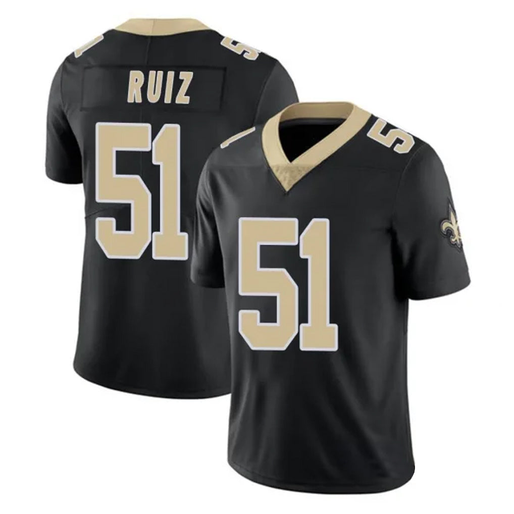 STECN NO.Saints #51 Cesar Ruiz Player Black Limited Vapor Untouchable Home Game Stitched Jerseys