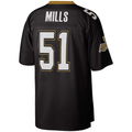 STECN NO.Saints  #51 Sam Mills Mitchell & Ness Black Legacy Replica Stitched Puhic Jersey