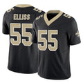 STECN NO.Saints #55 Kaden Elliss Player Black Limited Vapor F.U.S.E. Home Game Stitched Jerseys