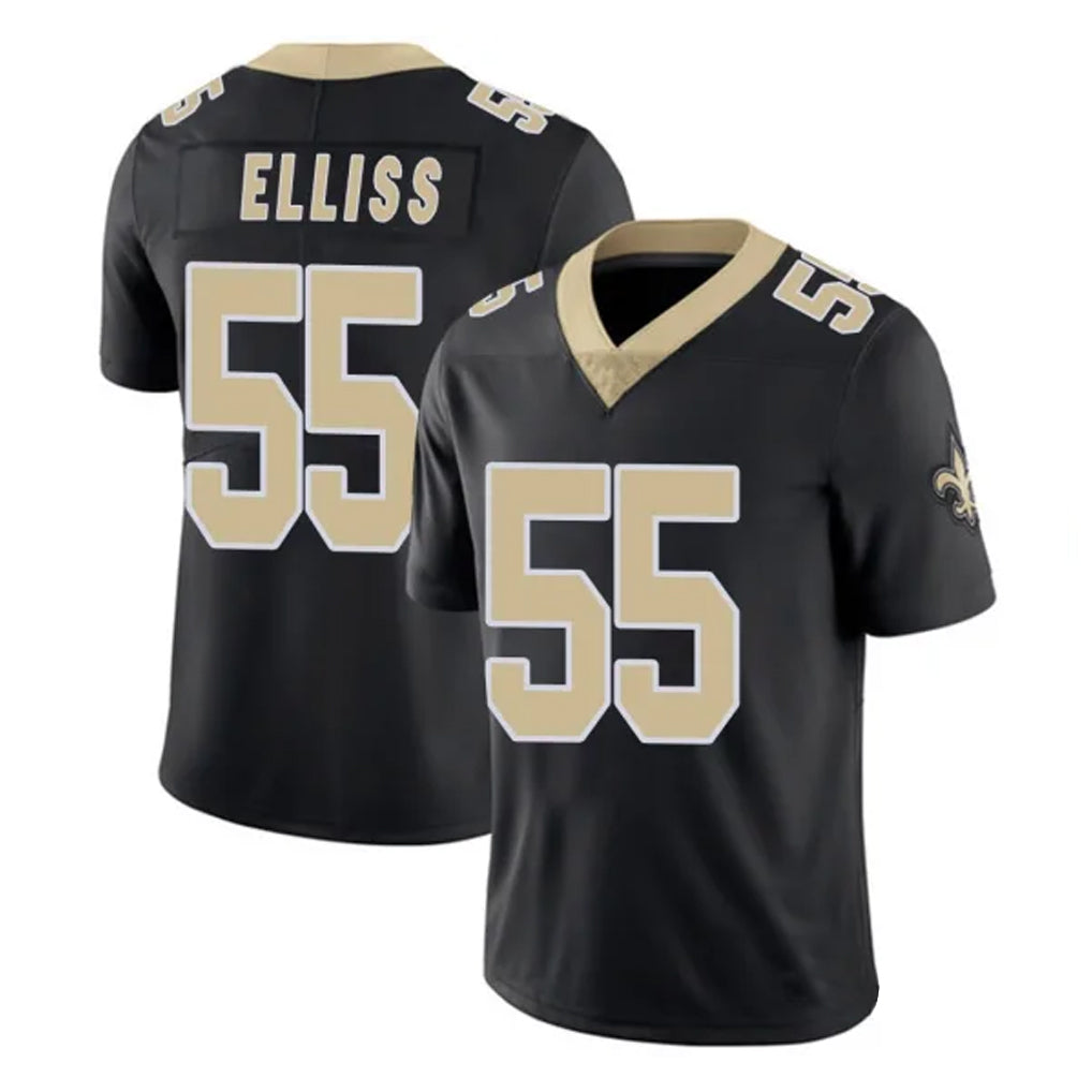 STECN NO.Saints #55 Kaden Elliss Player Black Limited Vapor Untouchable Home Game Stitched Jerseys