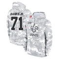 STECN NO.Saints #71 Kelvin Banks Jr. Player Arctic Camo Salute to Service Pullover Hoodies Limited Game Stitched Jerseys