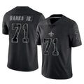 STECN NO.Saints #71 Kelvin Banks Jr. Player Black Limited Reflective Home Game Stitched Jerseys