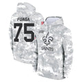 STECN NO.Saints #75 Taliese Fuaga Player Arctic Camo Salute to Service Pullover Hoodies Limited Game Stitched Jerseys