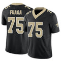 STECN NO.Saints #75 Taliese Fuaga Player Black Limited Vapor F.U.S.E. Home Game Stitched Jerseys
