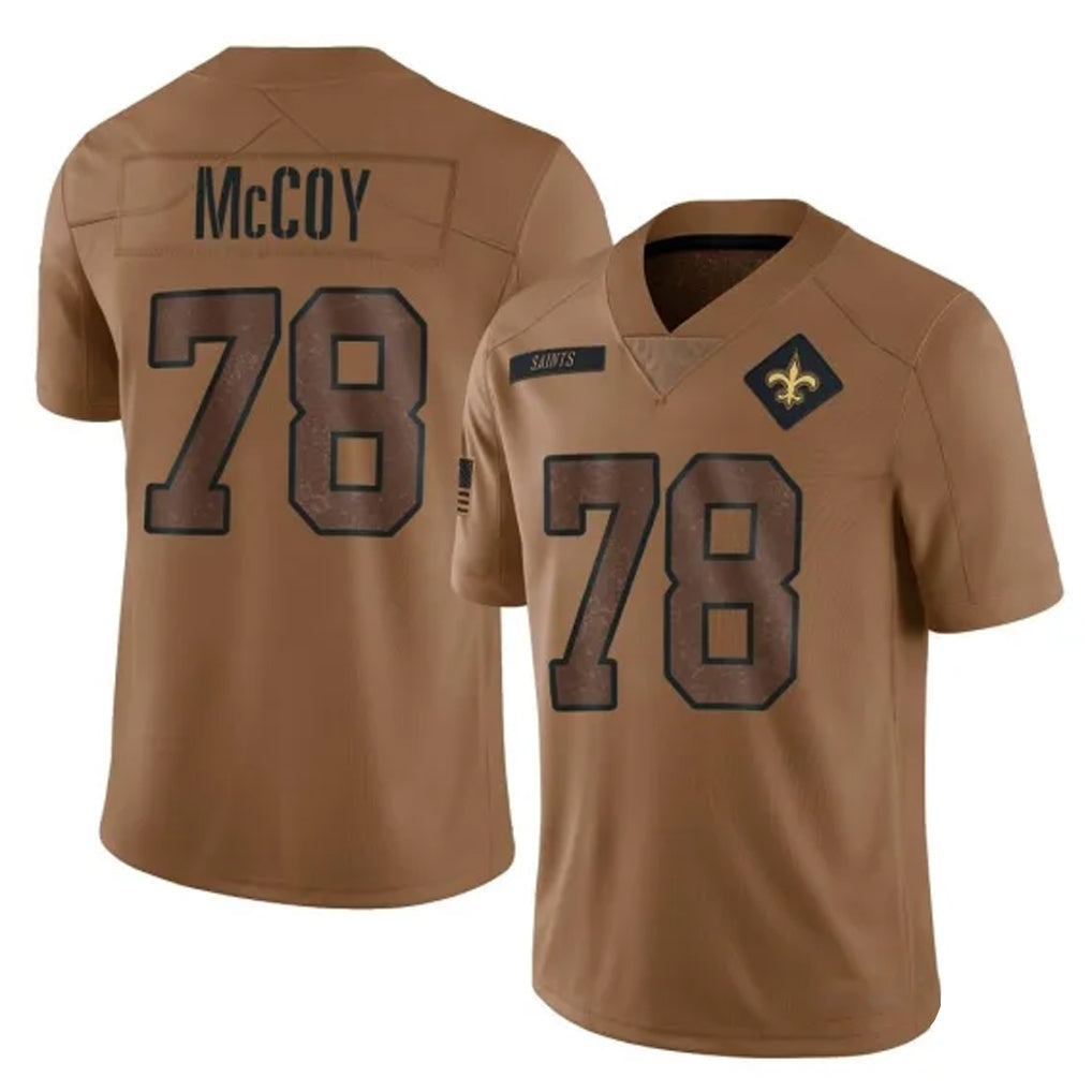 STECN NO.Saints #78 Erik McCoy Player Brown Salute To Service Limited Stitched Jerseys