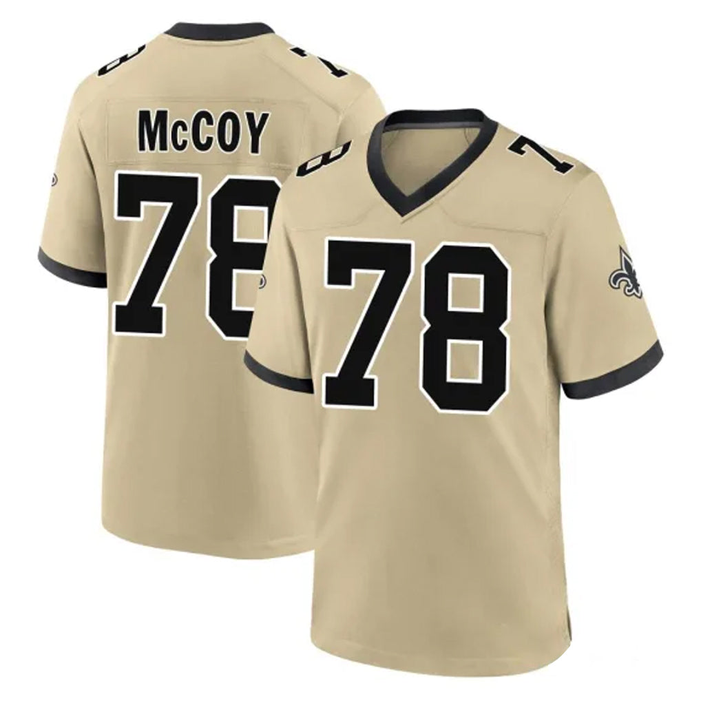 STECN NO.Saints #78 Erik McCoy Player Gold Home Game Stitched Jerseys