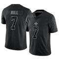 STECN NO.Saints #7 Taysom Hill Player Black RFLCTV Limited Stitched Jerseys