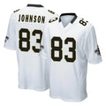 STECN NO.Saints #83 Juwan Johnson Player White Home Game Stitched Jerseys