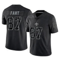 STECN NO.Saints #87 Noah Fant Player Black Limited Reflective Home Game Stitched Jerseys