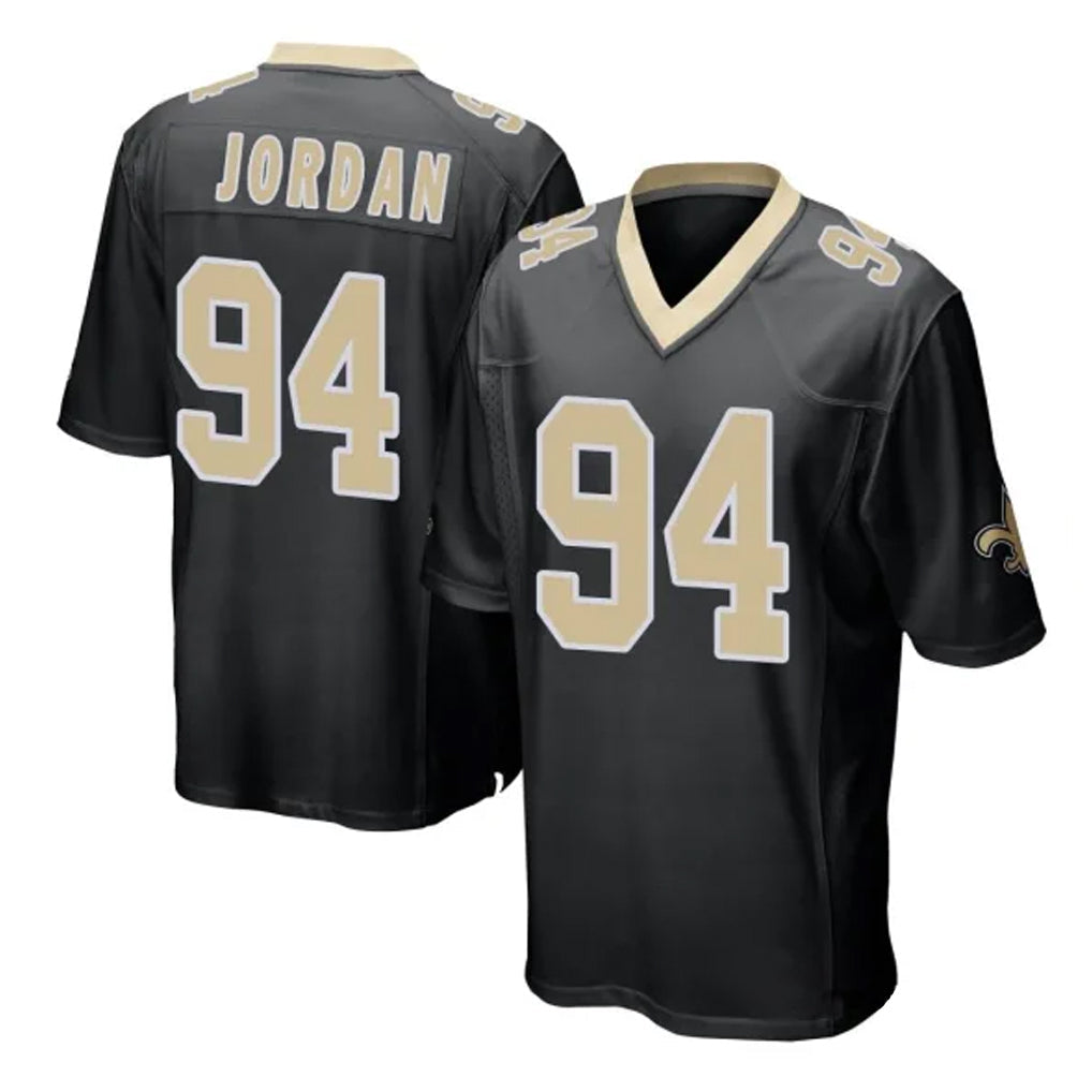 STECN NO.Saints #94 Cameron Jordan Player Black Home Game Stitched Jerseys
