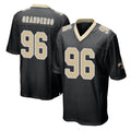 STECN NO.Saints #96 Carl Granderson Player Black Home Game Stitched Jerseys