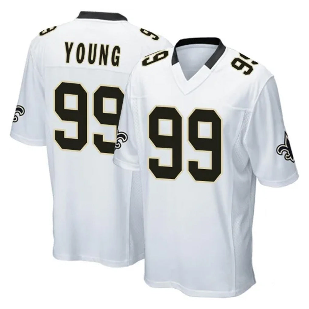 STECN NO.Saints #99 Chase Young Player White Home Game Stitched Jerseys