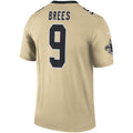 STECN NO.Saints #9 Drew Brees Gold Inverted Legend Stitched Jerseys