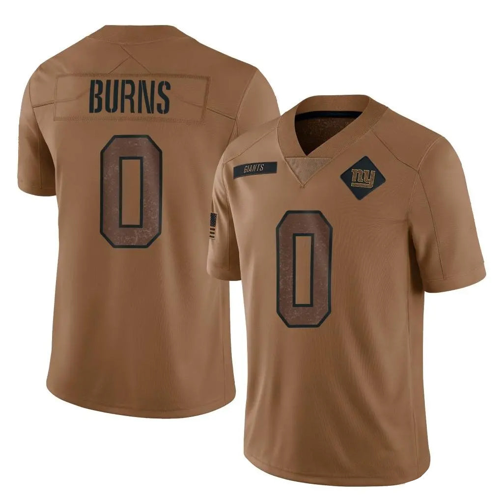STECN NY.Giants #0 Brian Burns Player Brown Salute To Service Limited Stitched Jerseys