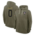 STECN NY.Giants #0 Brian Burns Player Olive Salute to Service Pullover Hoodies Limited Stitched Jerseys