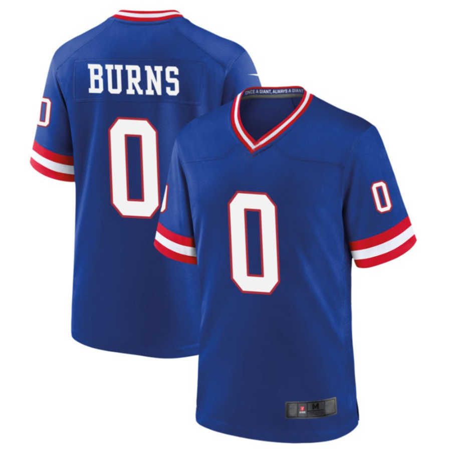 STECN NY.Giants #0 Brian Burns Royal Classic Game Player Jersey American Stitched Jerseys
