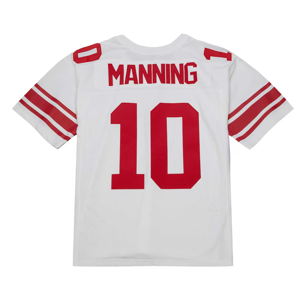 STECN NY.Giants #10 Eli Manning Mitchell & Ness White Legacy Replica Stitched Puhic Jersey