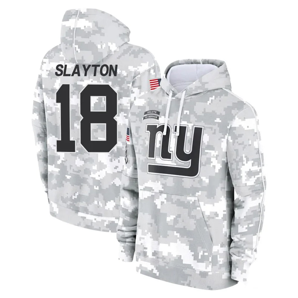 STECN NY.Giants #18 Darius Slayton Player Arctic Camo Salute to Service Pullover Hoodies Limited Game Stitched Jerseys