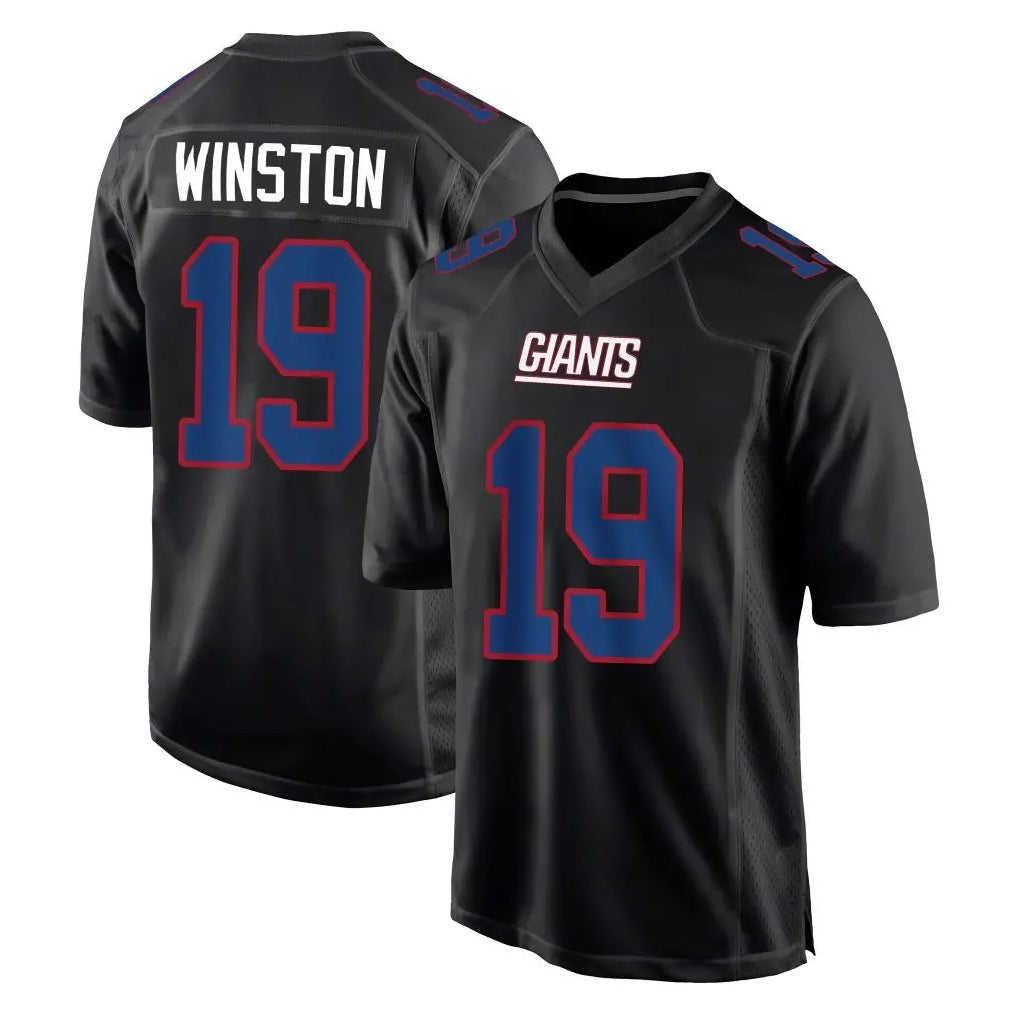 STECN NY.Giants #19 Jameis Winston Player Carbon Fashion Limited Home Game Stitched Jerseys