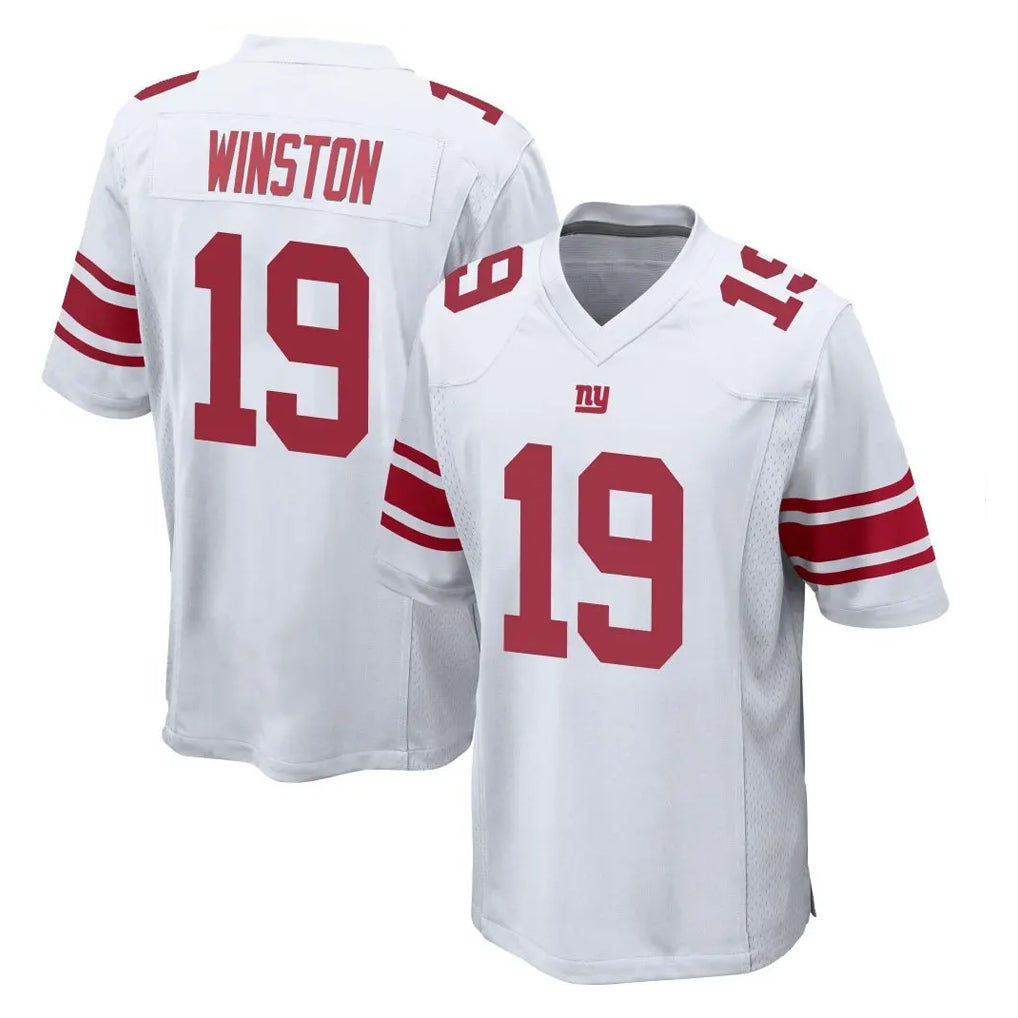 STECN NY.Giants #19 Jameis Winston Player White Home Game Stitched Jerseys