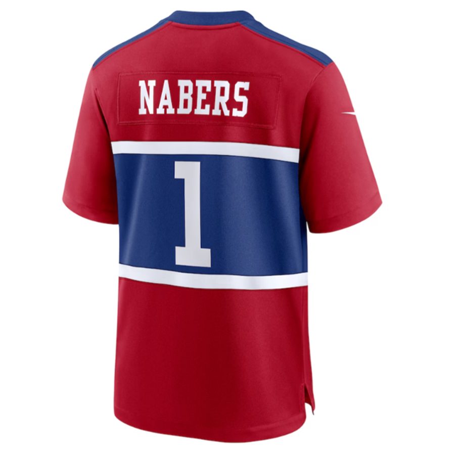 STECN NY.Giants #1 Malik Nabers Century Red Alternate Stitched Jerseys