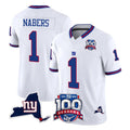 STECN NY.Giants #1 Malik Nabers Player White 100th Season & State Patch Vapor Limited Home Game Stitched Jerseys