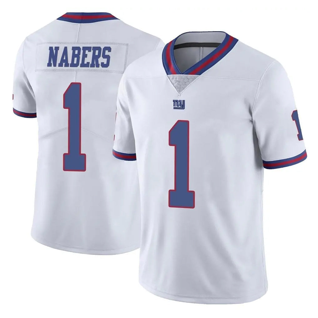 STECN NY.Giants #1 Malik Nabers Player White Color Rush Home Game Stitched Jerseys
