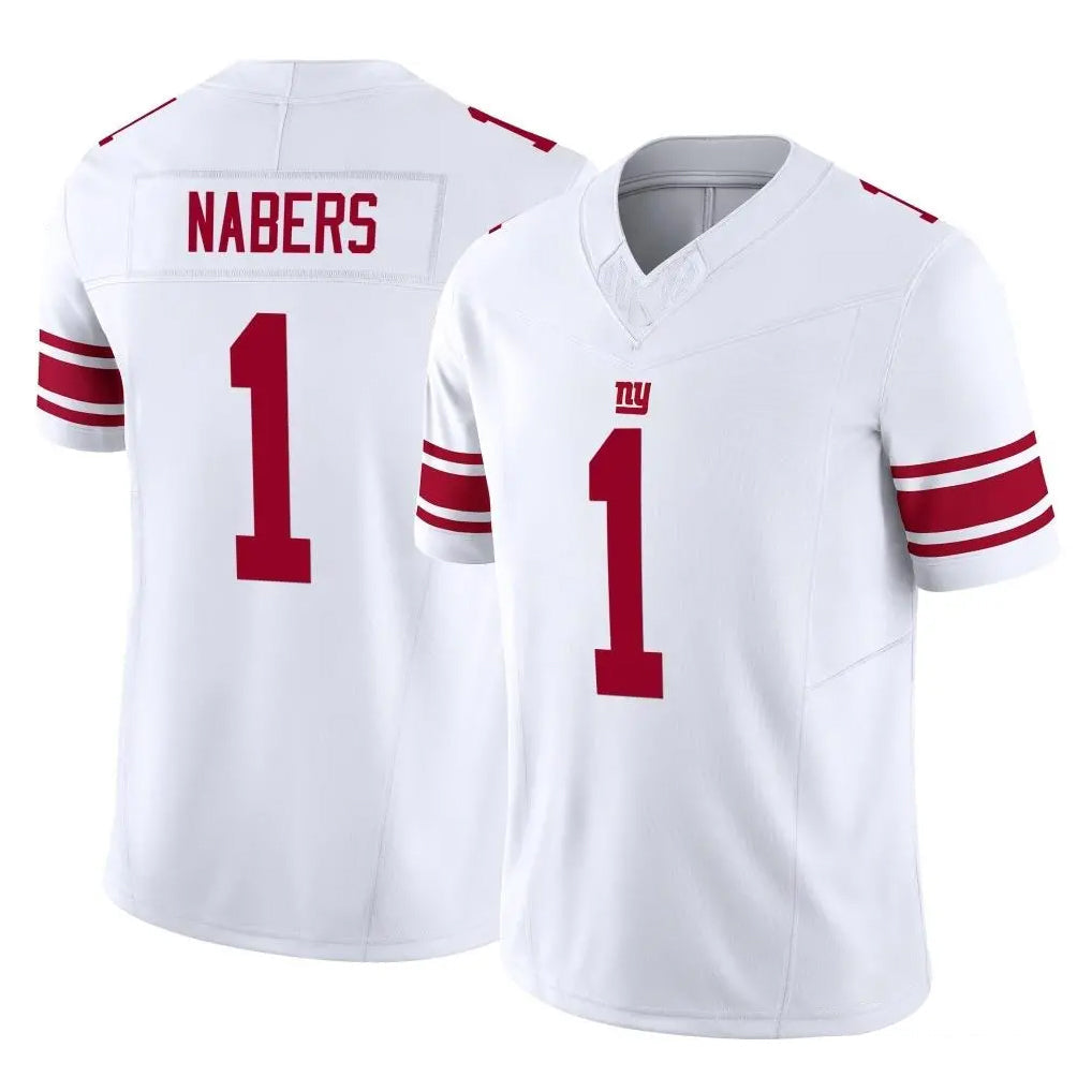 STECN NY.Giants #1 Malik Nabers Player White Limited Vapor F.U.S.E. Home Game Stitched Jerseys