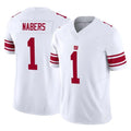 STECN NY.Giants #1 Malik Nabers Player White Limited Vapor F.U.S.E. Home Game Stitched Jerseys