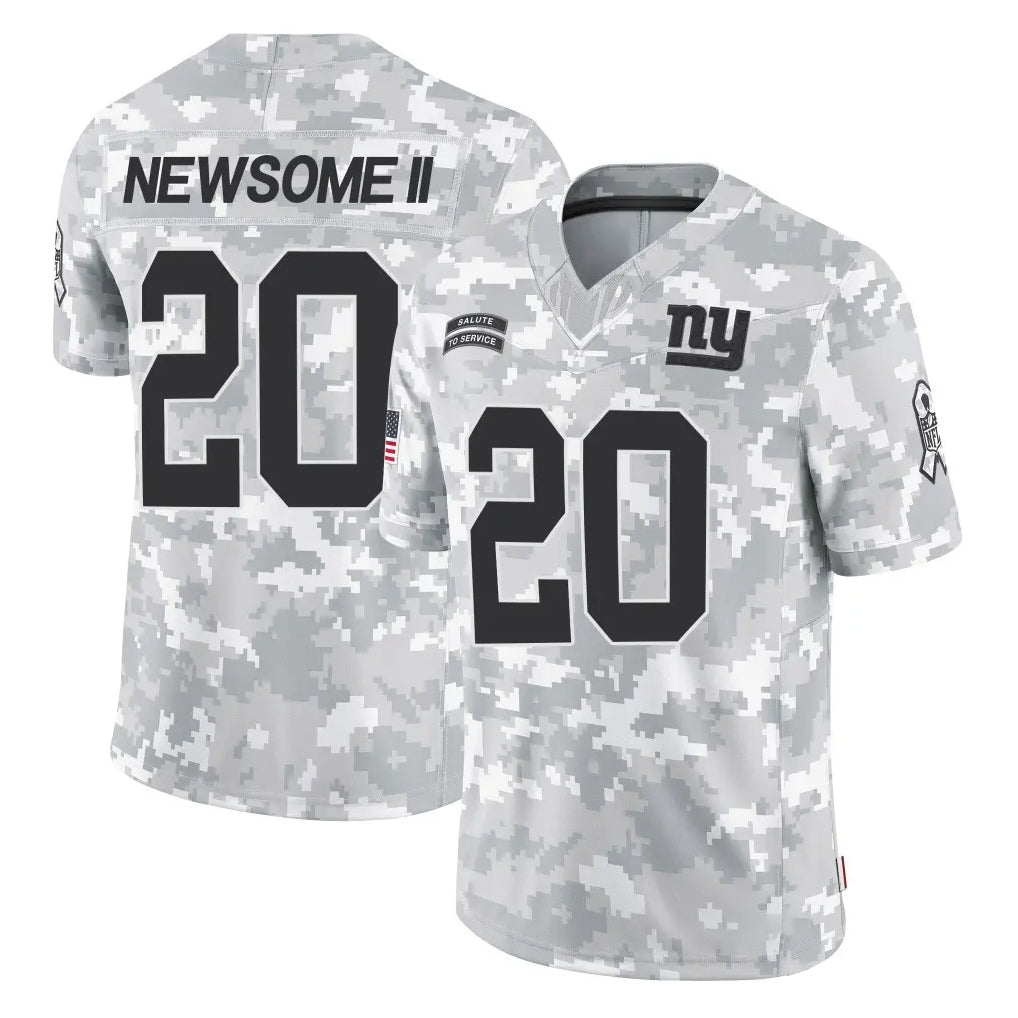 STECN NY.Giants #20 Greg Newsome II Player Arctic Camo Salute To Service Limited Game Stitched Jerseys
