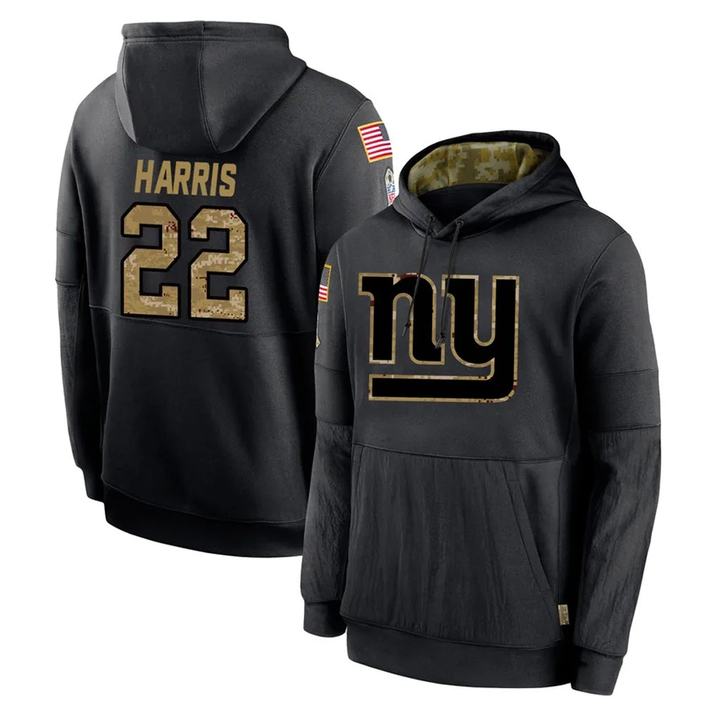 STECN NY.Giants #22 Najee Harris Player Black Salute to Service Hoodies Limited Game Stitched Jerseys