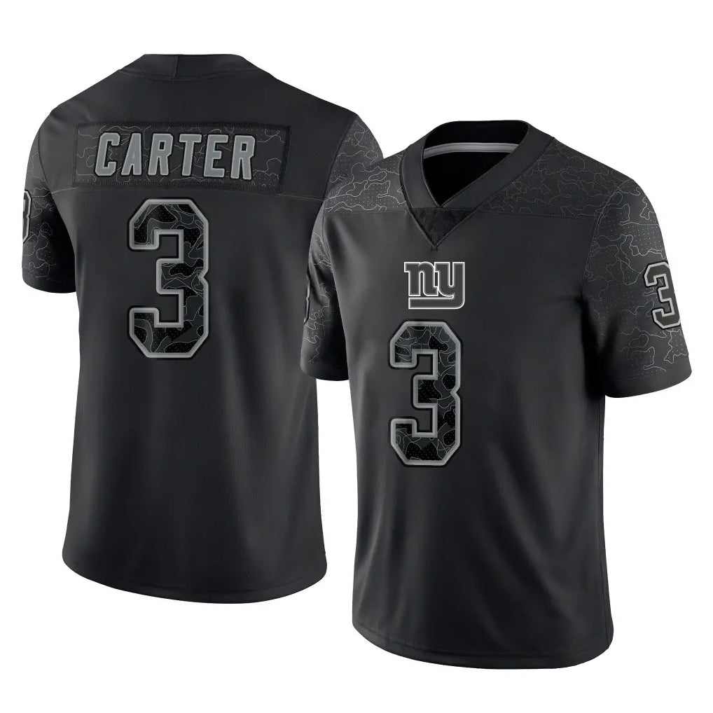 STECN NY.Giants #3 Abdul Carter Player Black Limited Reflective Home Game Stitched Jerseys