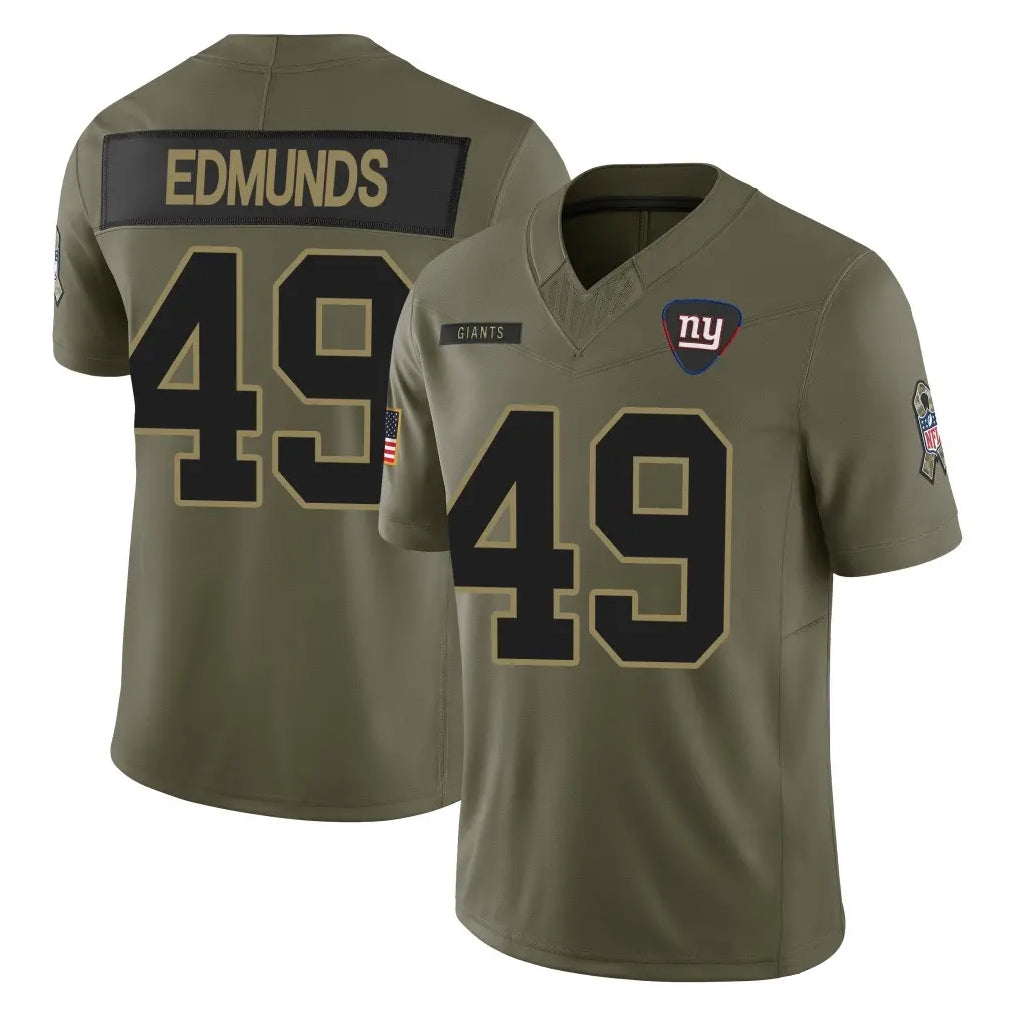 STECN NY.Giants #49 Tremaine Edmunds Player Olive 2025 Salute To Service Limited Stitched Jerseys