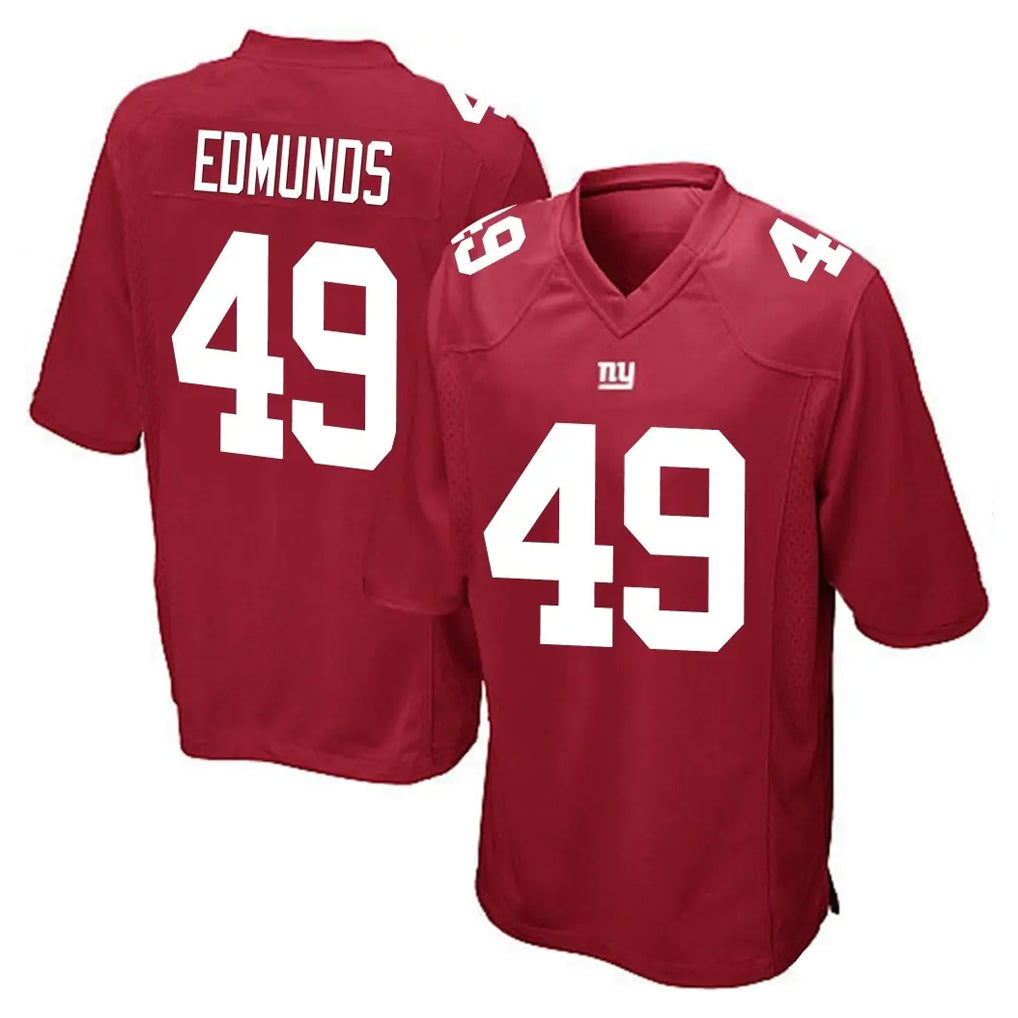 STECN NY.Giants #49 Tremaine Edmunds Player Red Home Game Stitched Jerseys