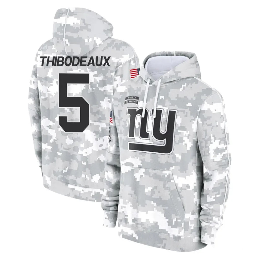 STECN NY.Giants #5 Kayvon Thibodeaux Player Arctic Camo Salute to Service Pullover Hoodies Limited Game Stitched Jerseys