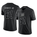 STECN NY.Giants #61 John Michael Schmitz Jr. Player Black Limited Reflective Home Game Stitched Jerseys