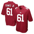STECN NY.Giants #61 John Michael Schmitz Jr. Player Red Home Game Stitched Jerseys
