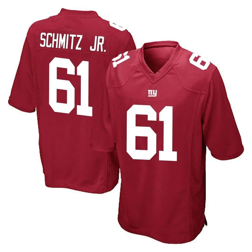 STECN NY.Giants #61 John Michael Schmitz Jr. Player Red Home Game Stitched Jerseys