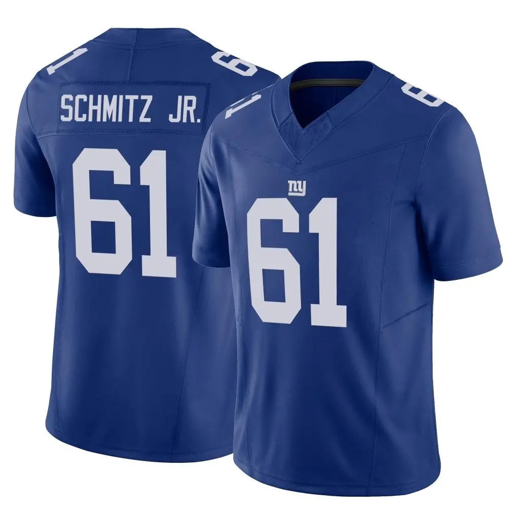 STECN NY.Giants #61 John Michael Schmitz Jr. Player Royal Limited Vapor F.U.S.E. Home Game Stitched Jerseys