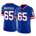 STECN NY.Giants #65 Francis Mauigoa Player Royal Classic Vapor Home Game Stitched Jerseys