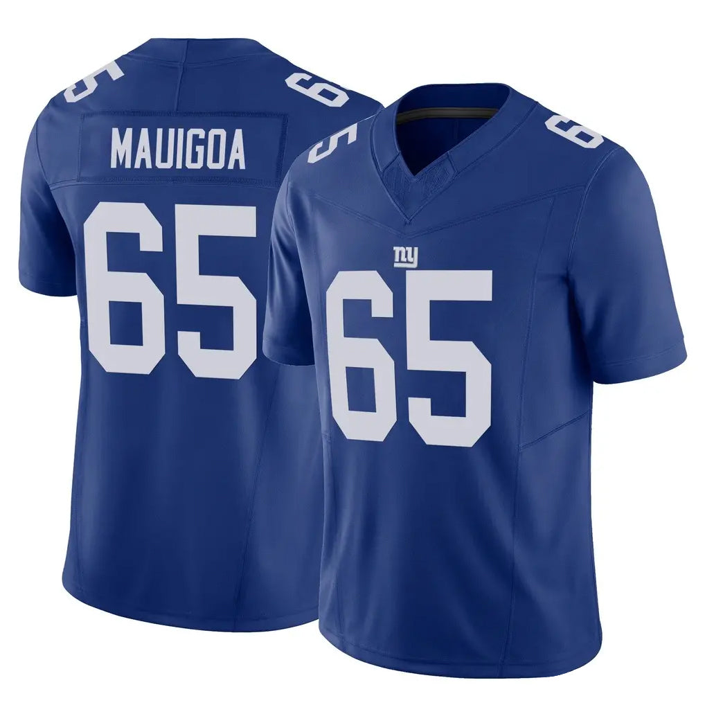 STECN NY.Giants #65 Francis Mauigoa Player Royal Limited Vapor F.U.S.E. Home Game Stitched Jerseys