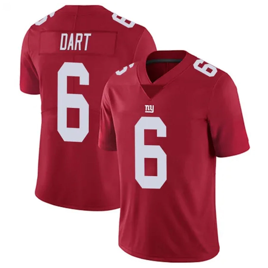 STECN NY.Giants #6 Jaxson Dart Player Red Alternate Vapor Limited Stitched Jerseys