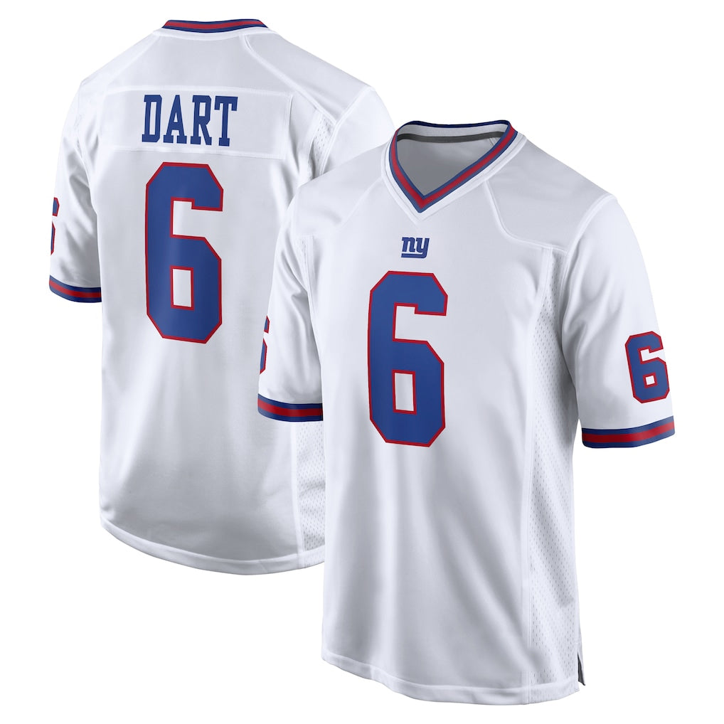 STECN NY.Giants #6 Jaxson Dart Player White Game Home Stitched Jerseys
