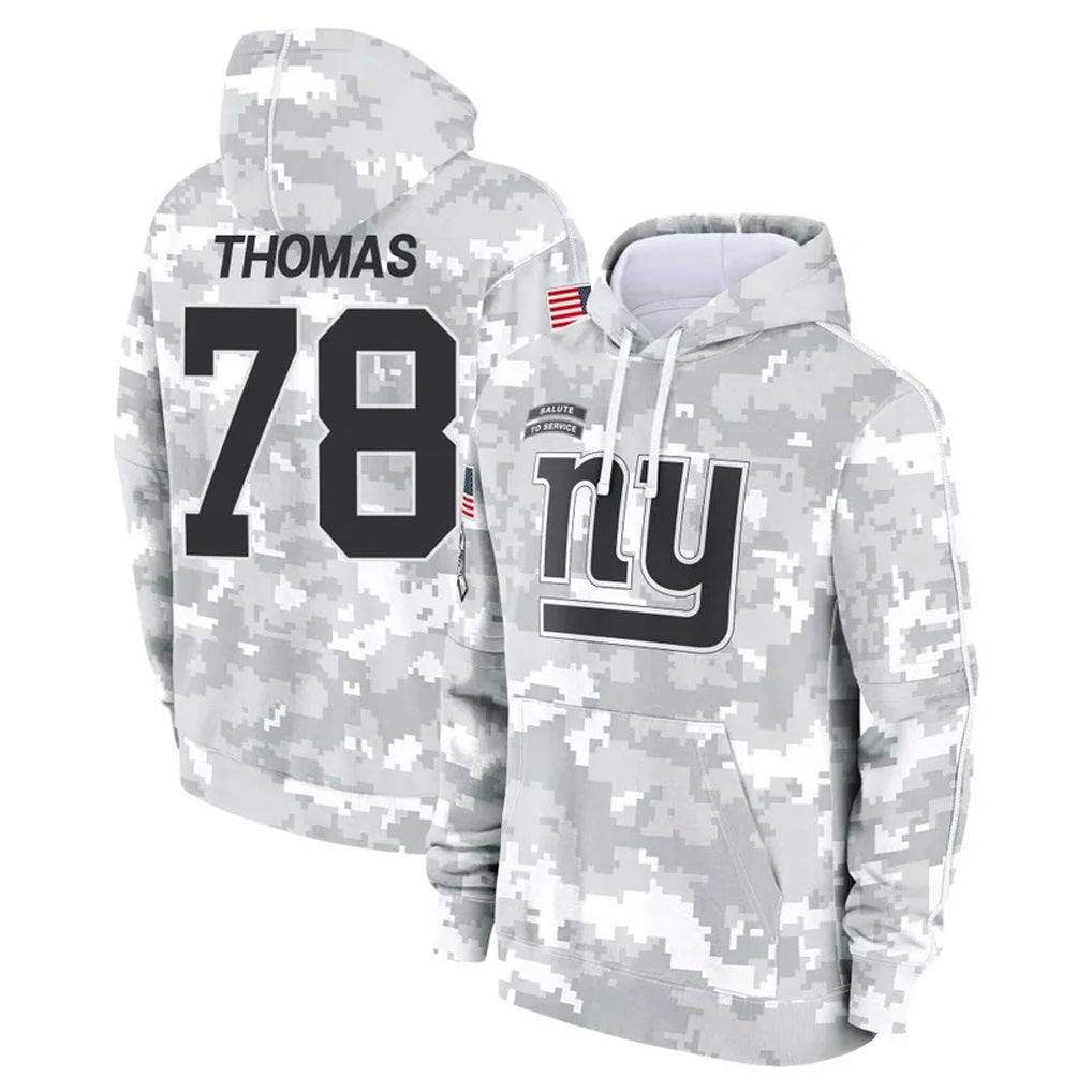 STECN NY.Giants #78 Andrew Thomas Player Arctic Camo Salute to Service Pullover Hoodies Limited Game Stitched Jerseys