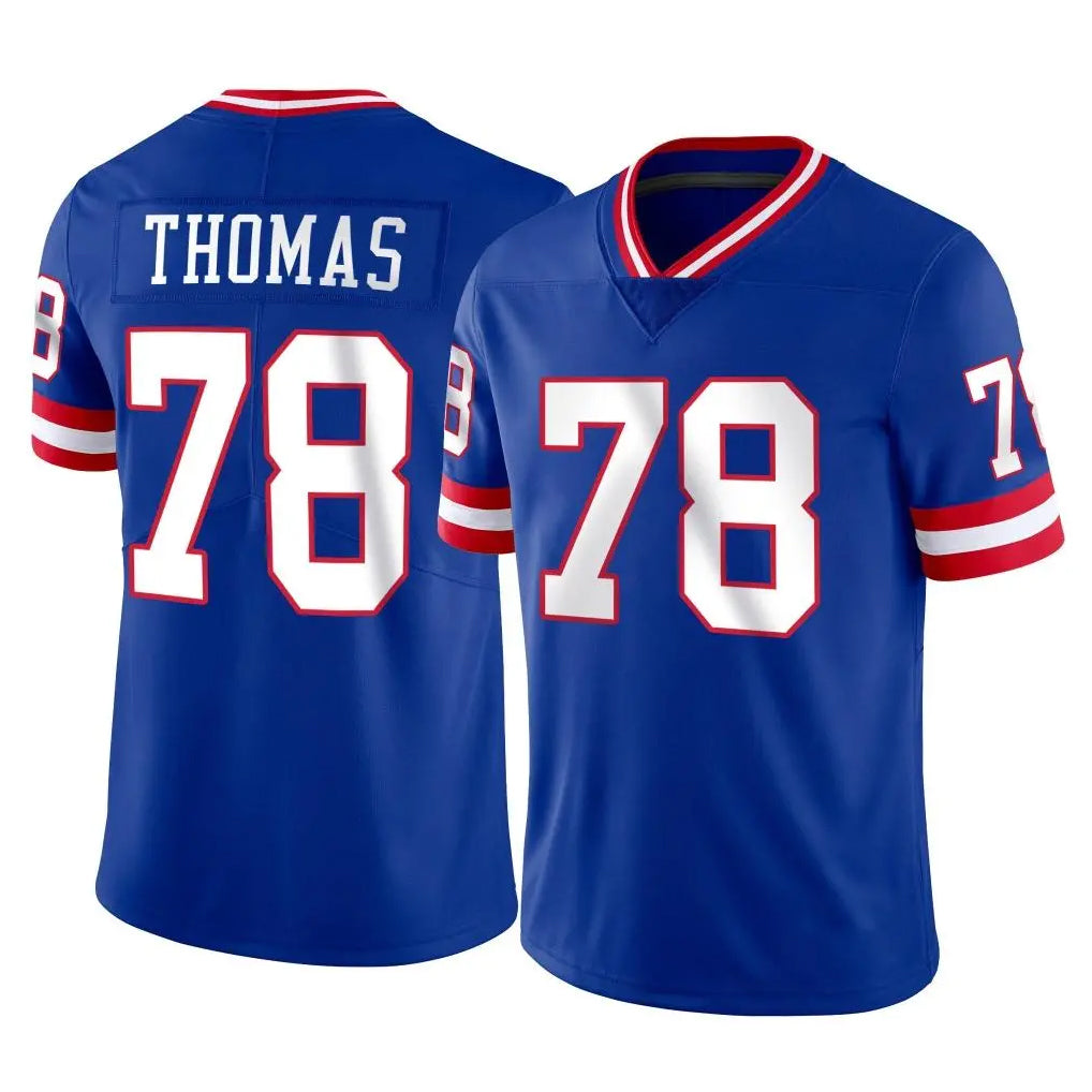 STECN NY.Giants #78 Andrew Thomas Player Royal Classic Vapor Home Game Stitched Jerseys
