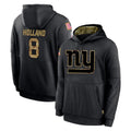 STECN NY.Giants #8 Jevon Holland Player Black Salute to Service Hoodies Limited Game Stitched Jerseys