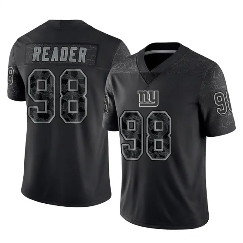 STECN NY.Giants #98 DJ Reader Player Black Limited Reflective Home Game Stitched Jerseys