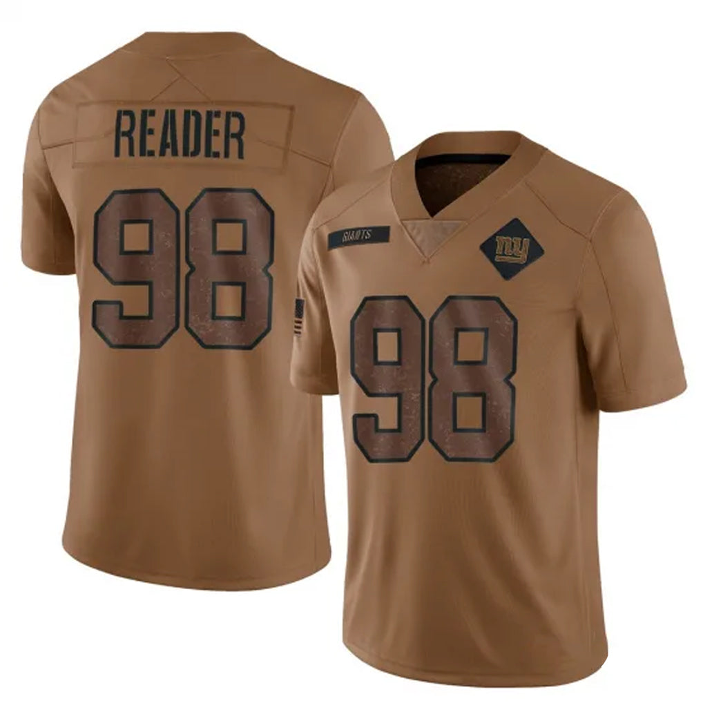 STECN NY.Giants #98 DJ Reader Player Brown Salute To Service Limited Stitched Jerseys
