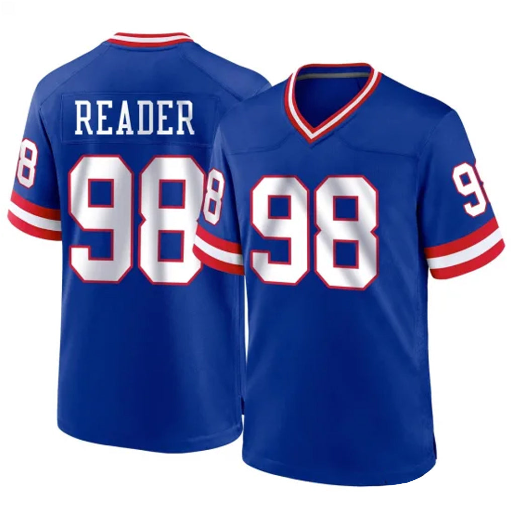 STECN NY.Giants #98 DJ Reader Player Royal Classic Home Game Stitched Jerseys
